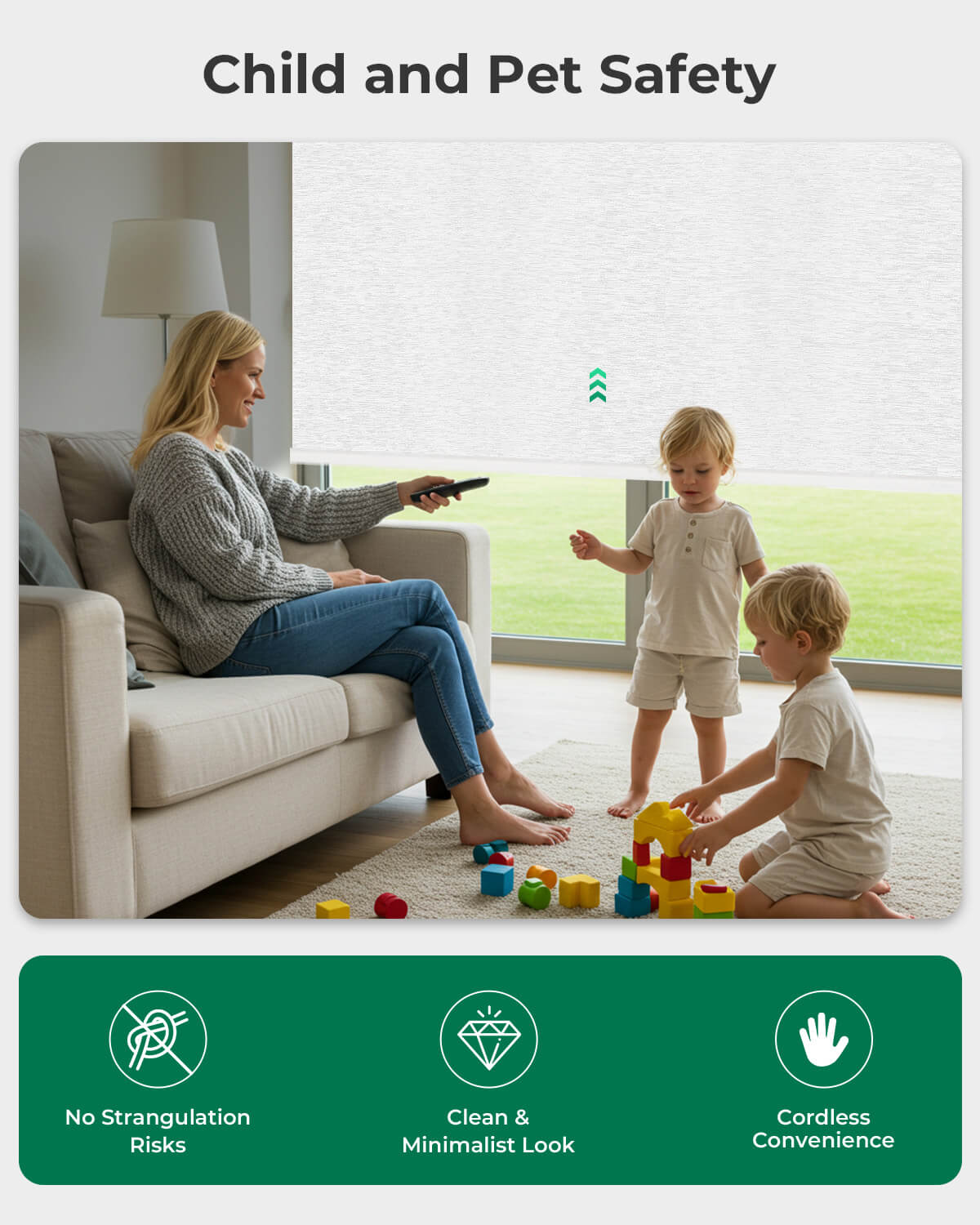 Allesin Motorized Blackout Roller Shades | Drill Needed | Standard Sizes