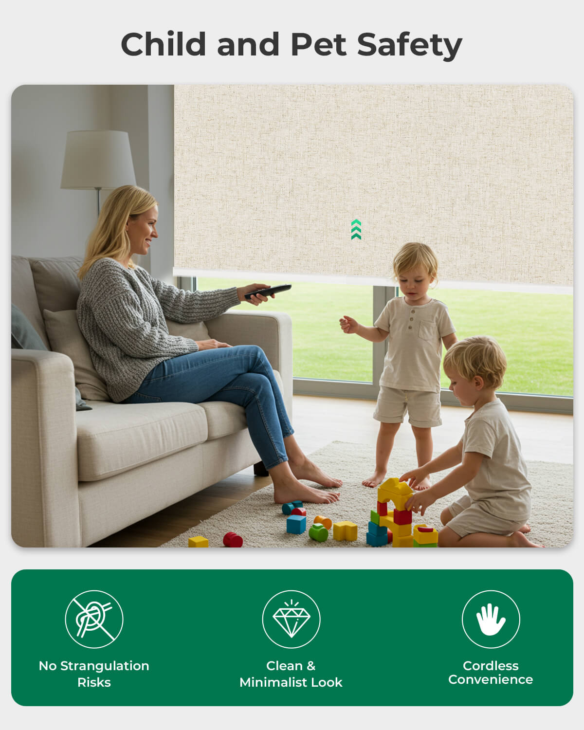 Allesin Motorized Blackout Roller Shades | Drill Needed | Standard Sizes