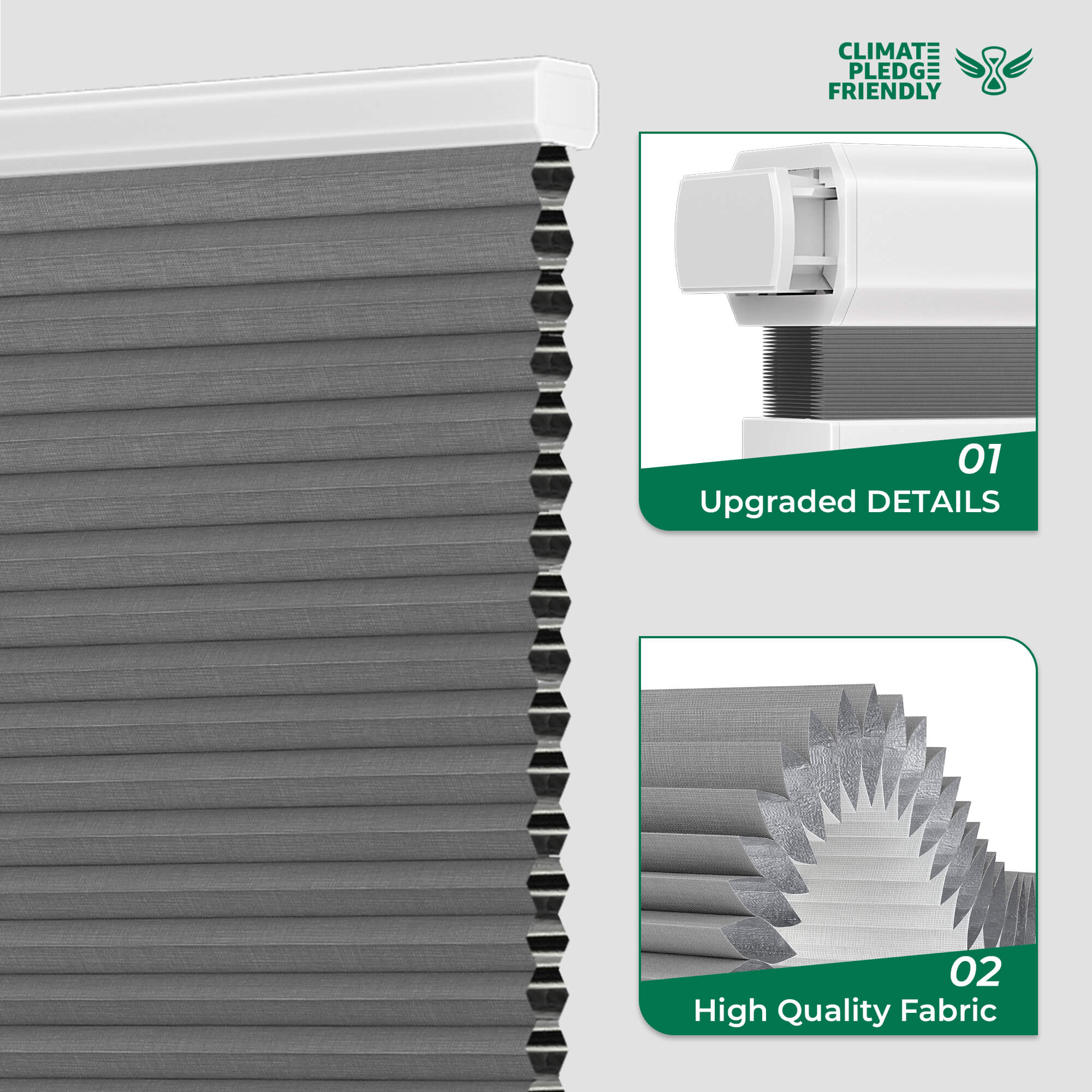 Allesin No-Drill Motorized Blackout Honeycomb Shades | Standard Sizes