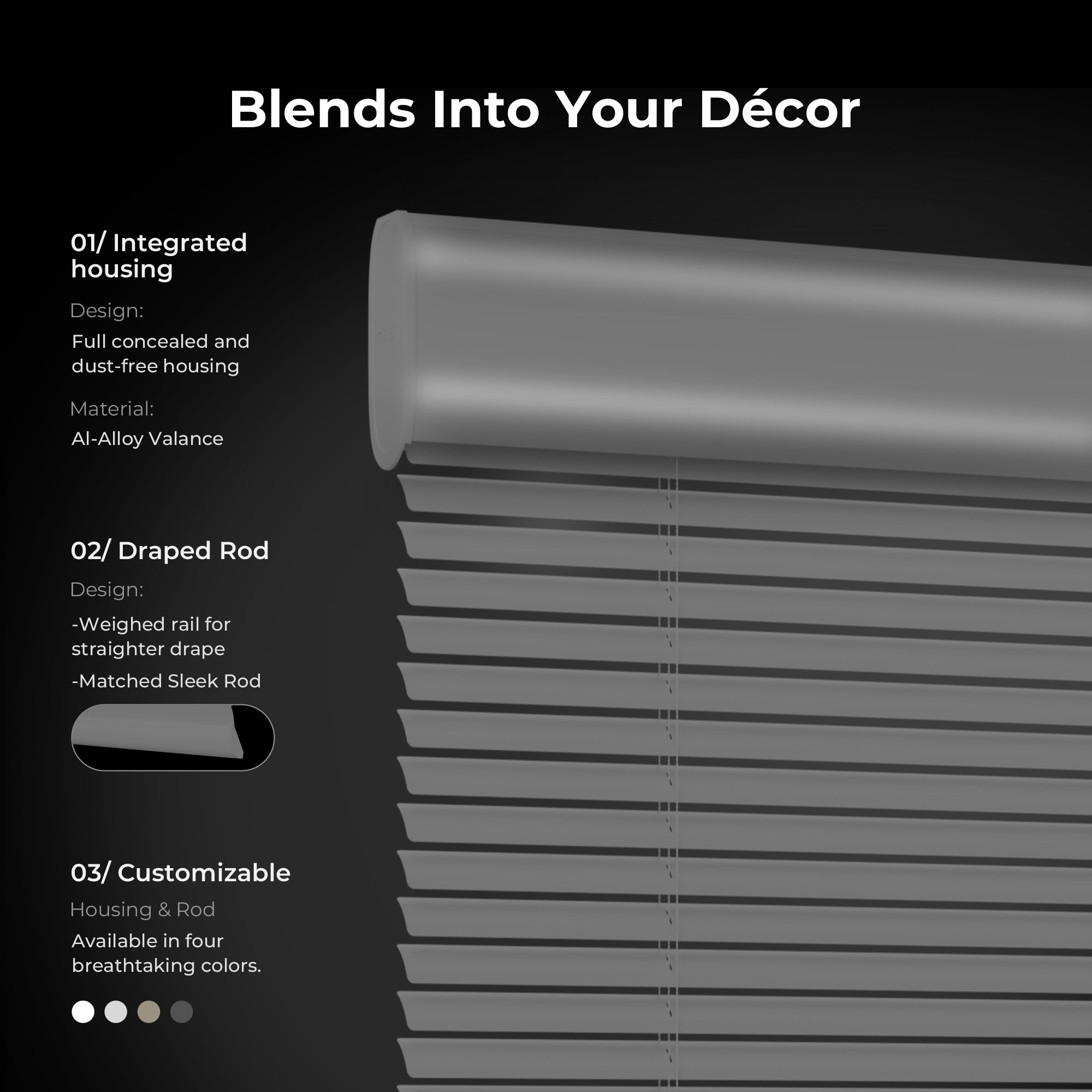 Allesin Motorized Venetian Blinds | Stylish Series