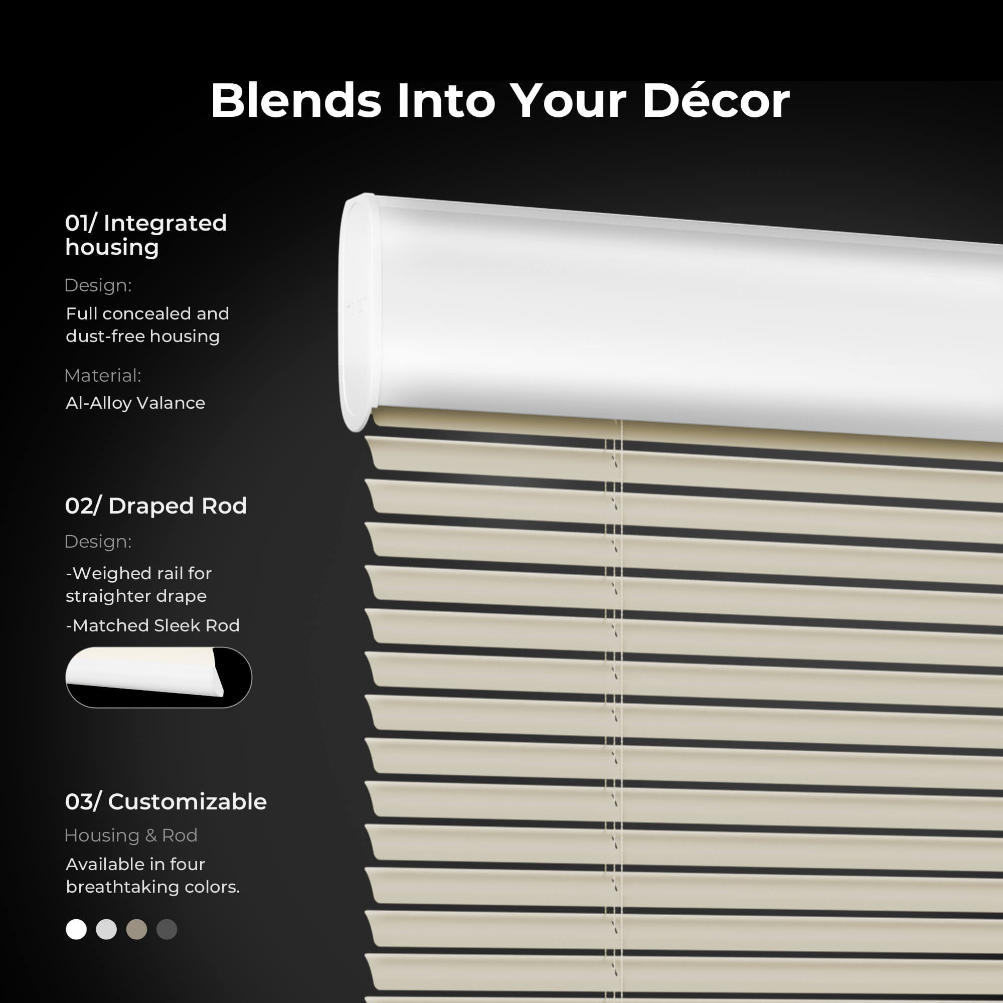Allesin Motorized Venetian Blinds | Stylish Series