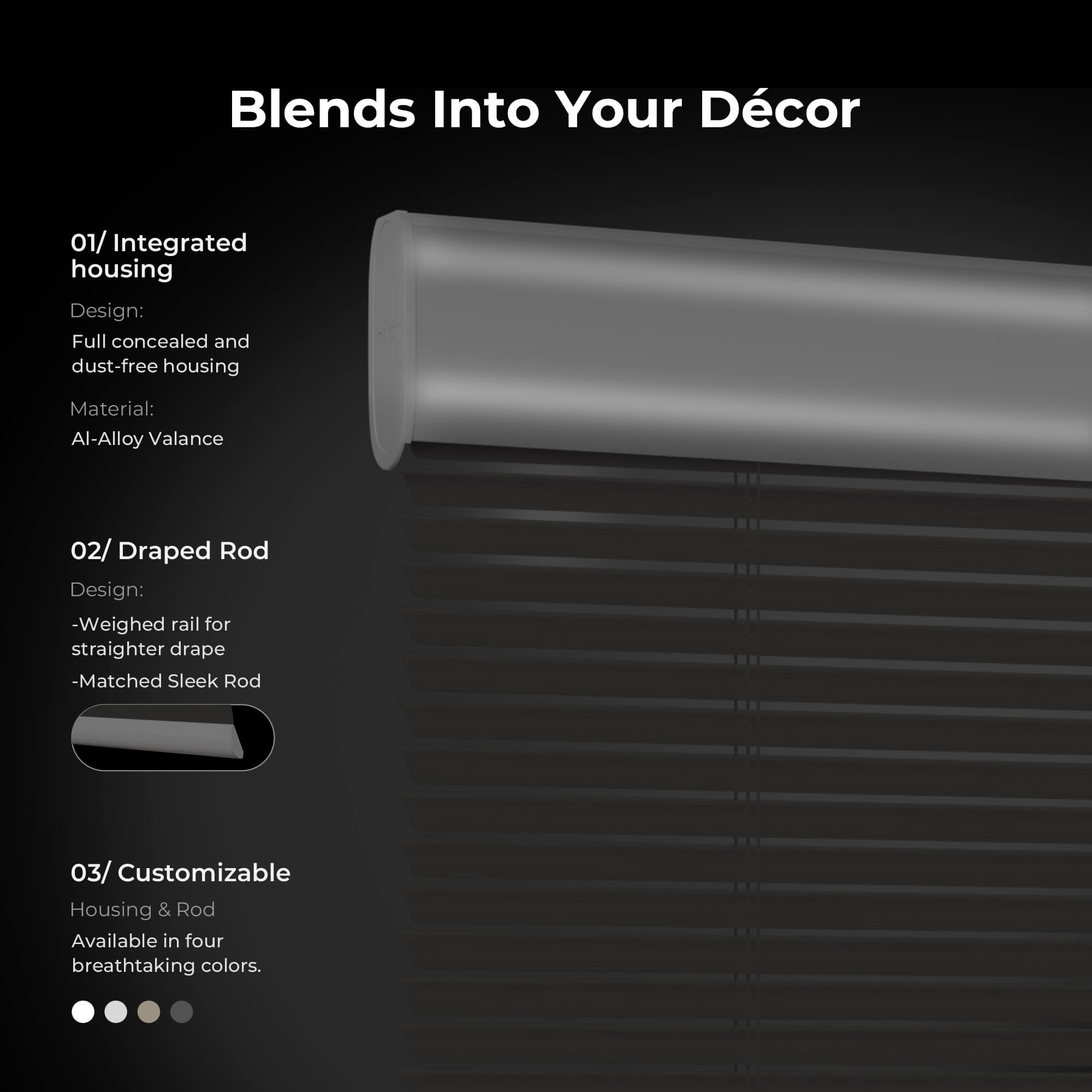 Allesin Motorized Venetian Blinds | Stylish Series