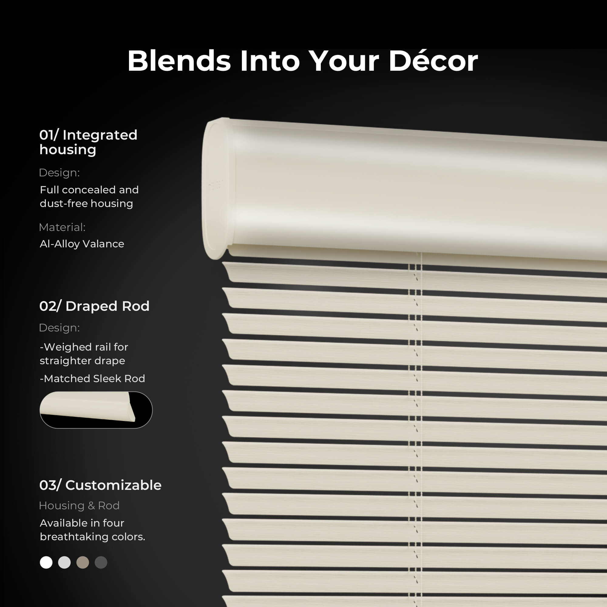 Allesin Motorized Venetian Blinds | Stylish Series