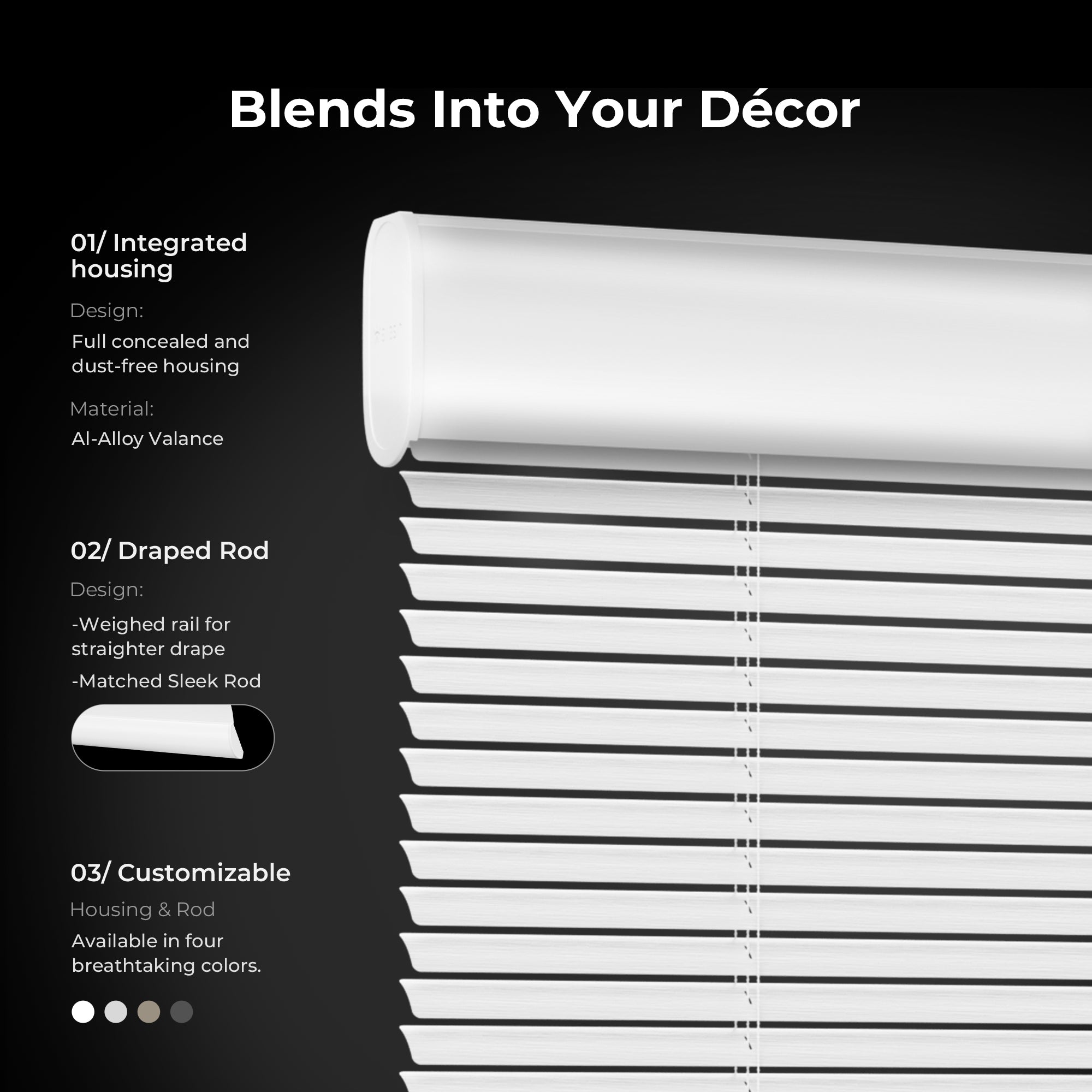Allesin Motorized Venetian Blinds | Stylish Series