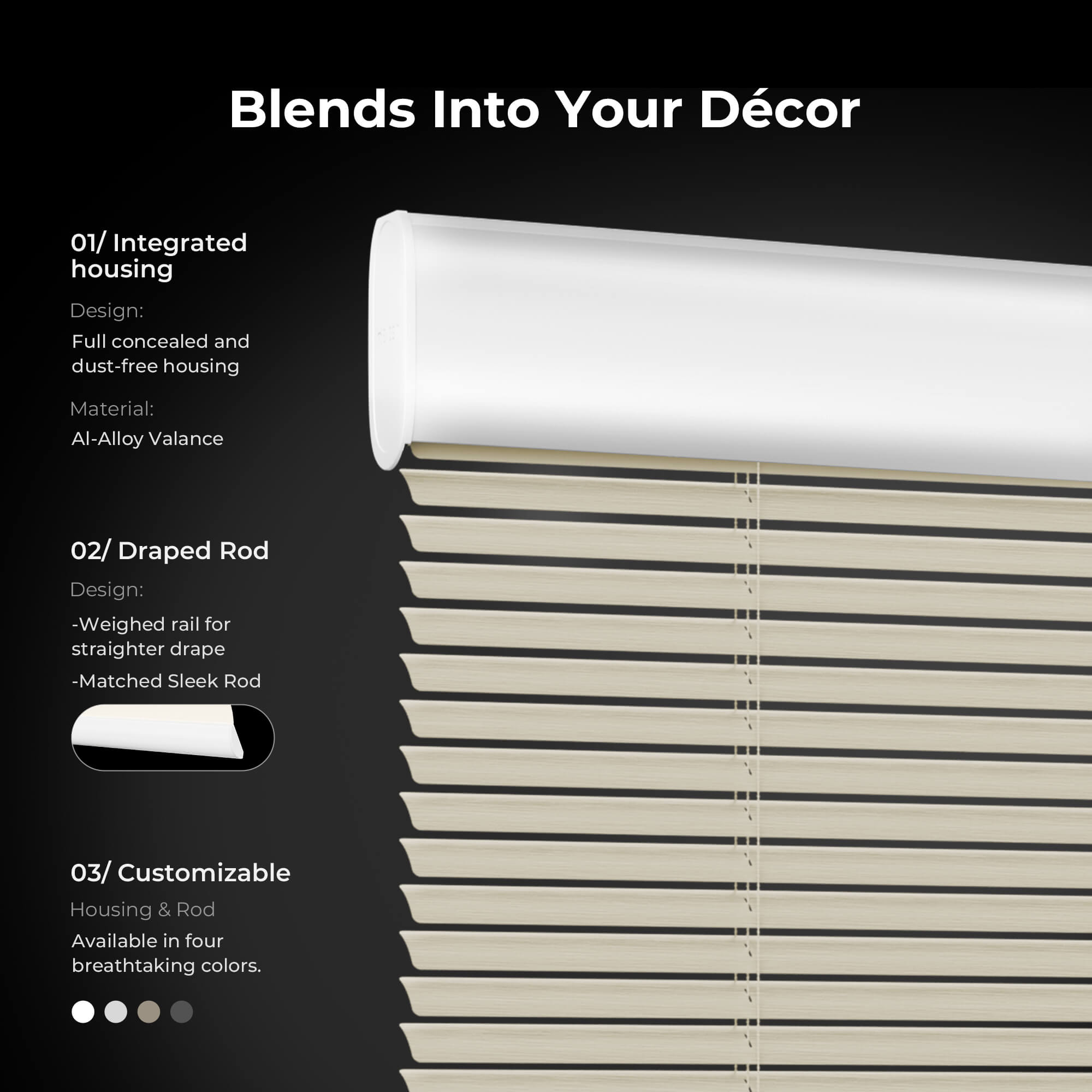 Allesin Motorized Venetian Blinds | Stylish Series