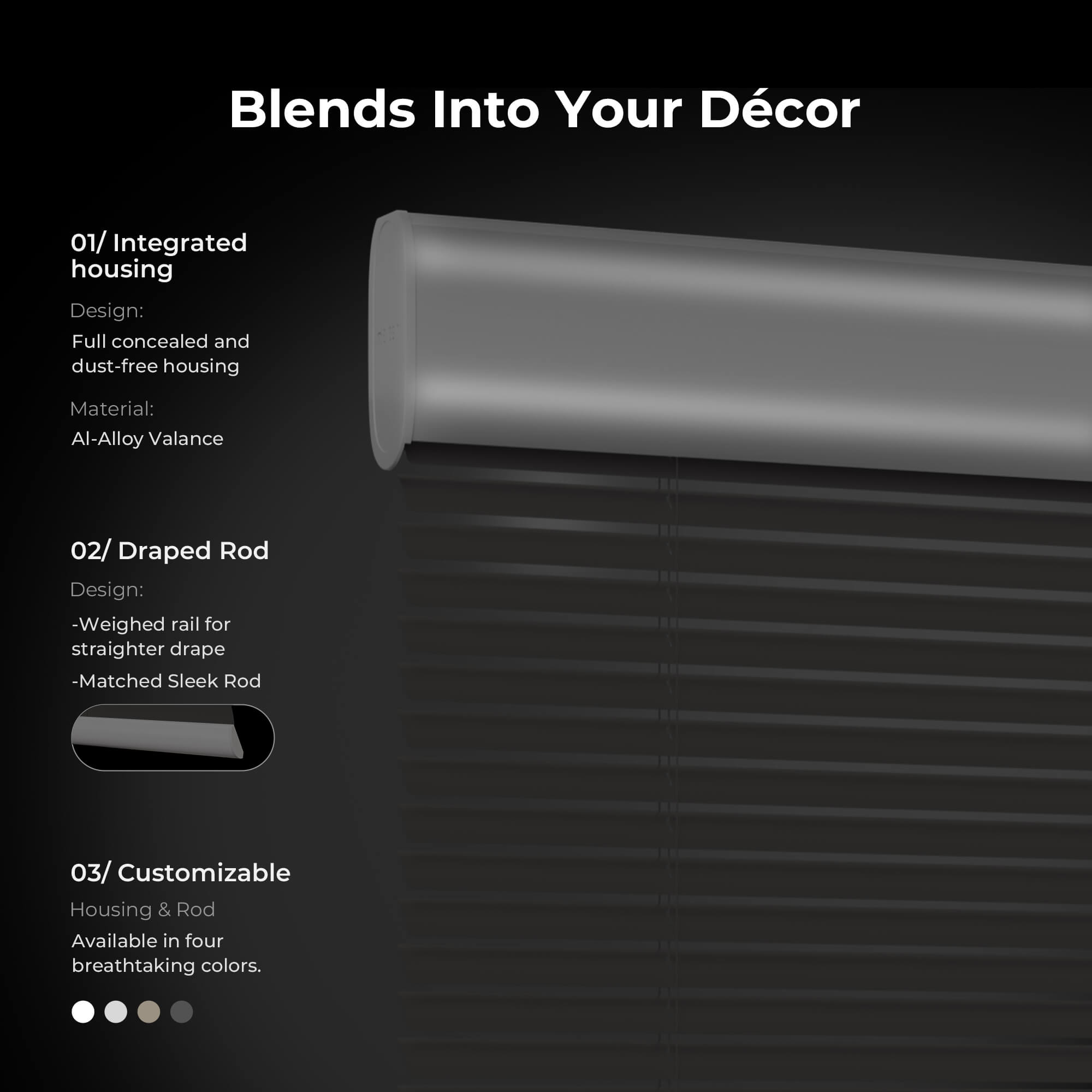Allesin Motorized Venetian Blinds | Stylish Series