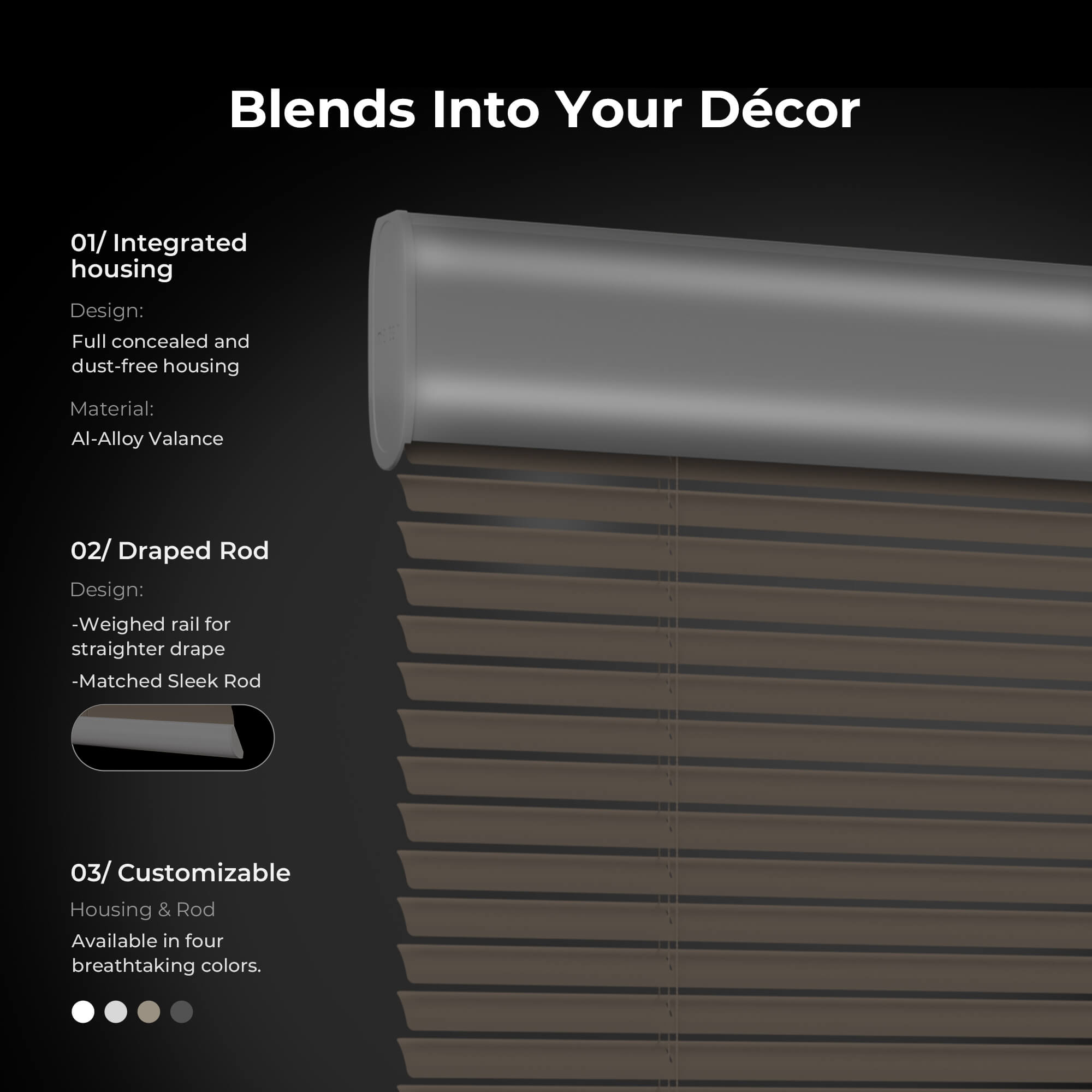 Allesin Motorized Venetian Blinds | Stylish Series