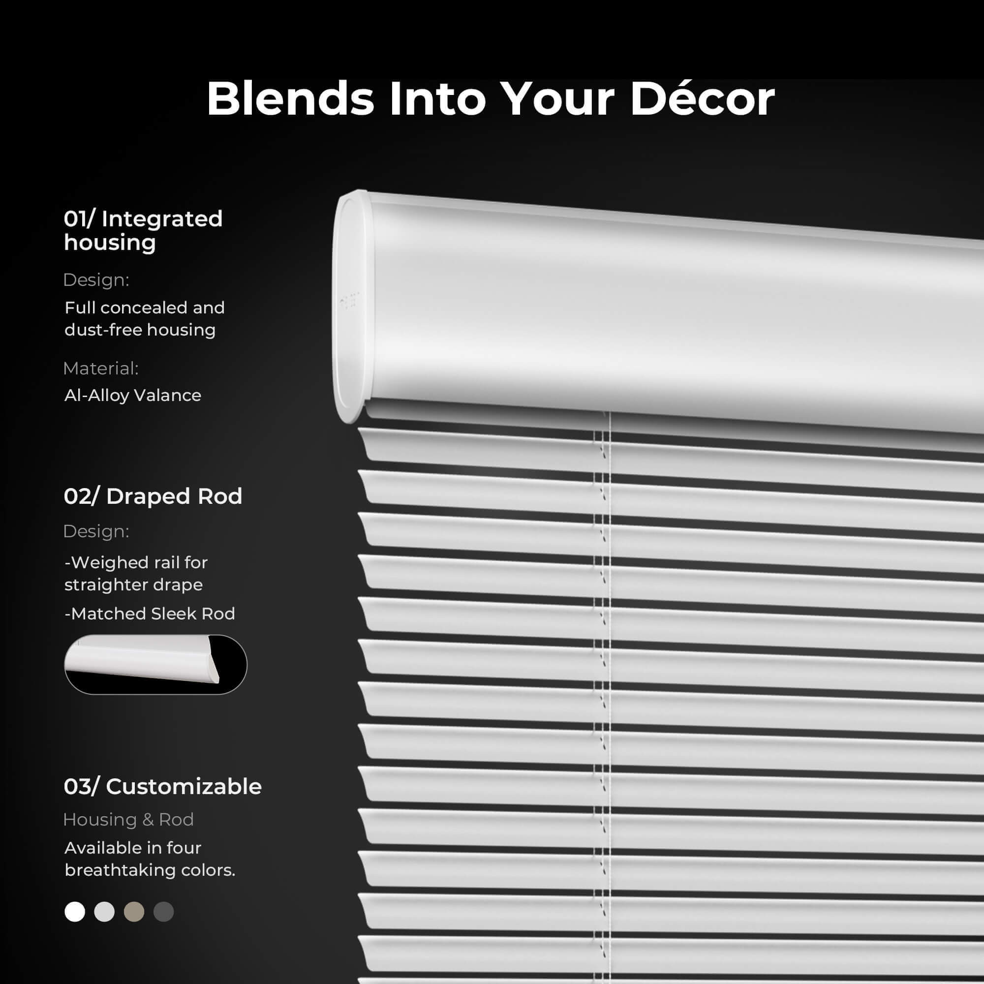 Allesin Motorized Venetian Blinds | Stylish Series
