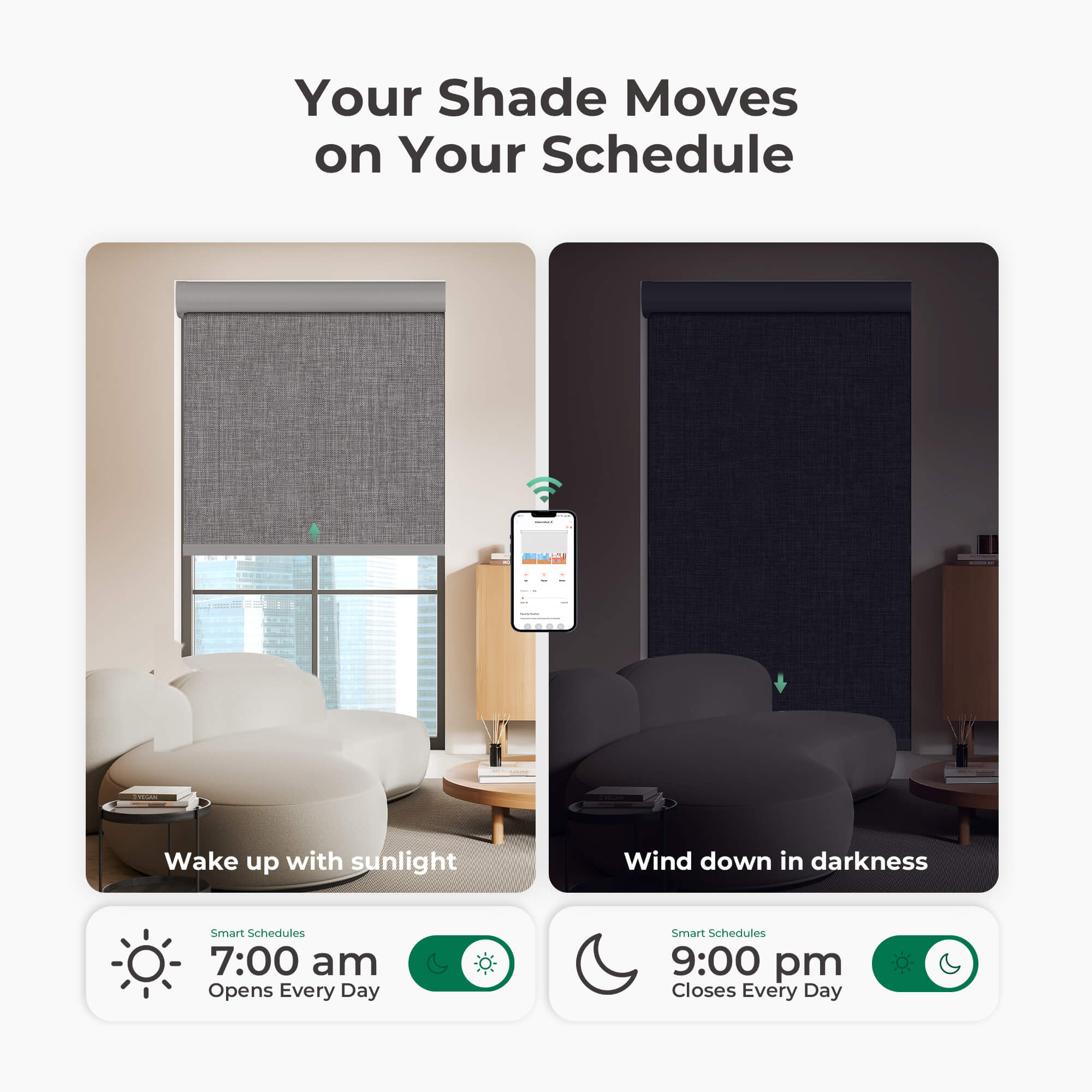 Allesin Motorized Blackout Roller Shades | Stylish Series