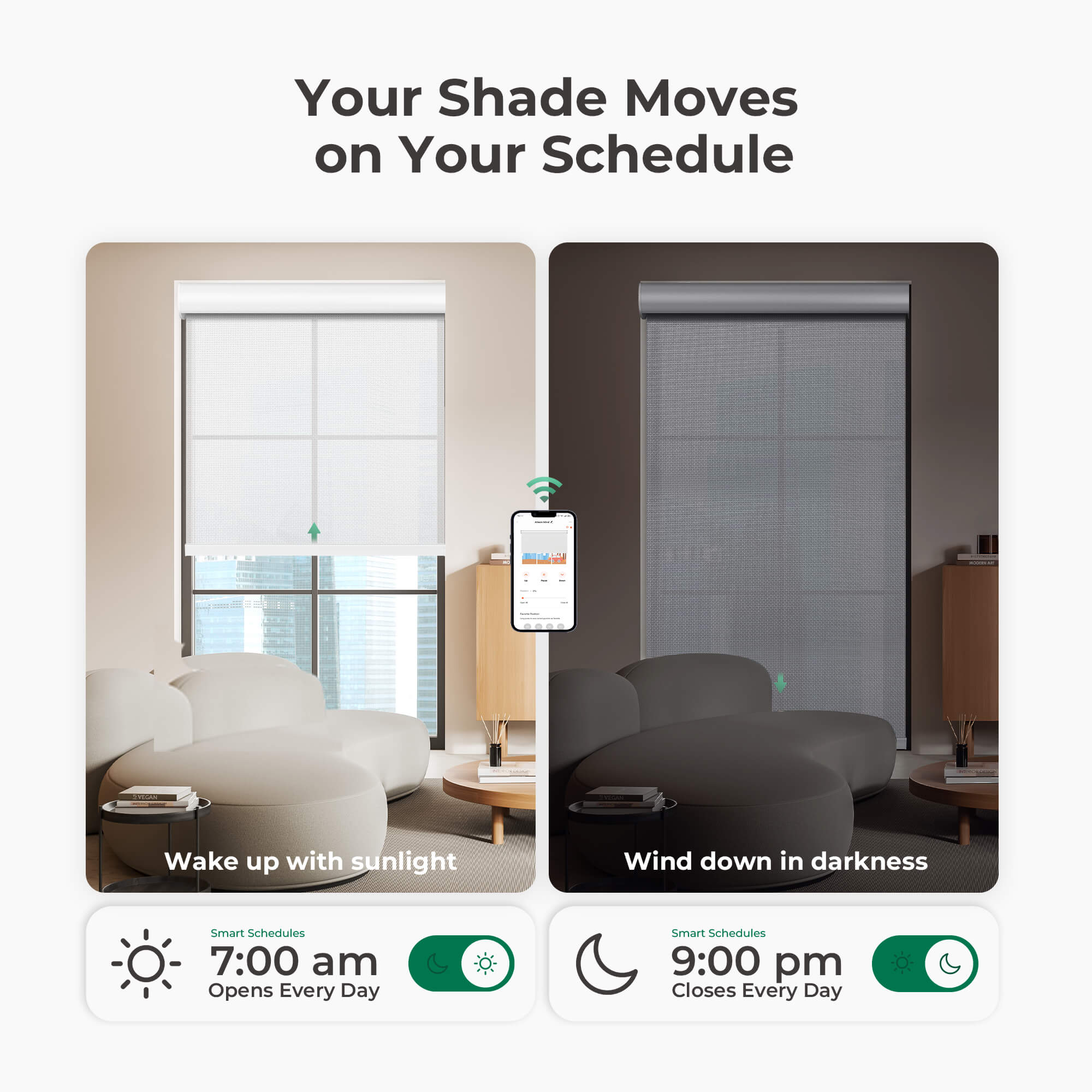 Allesin Motorized Solar Roller Shades | Stylish Series