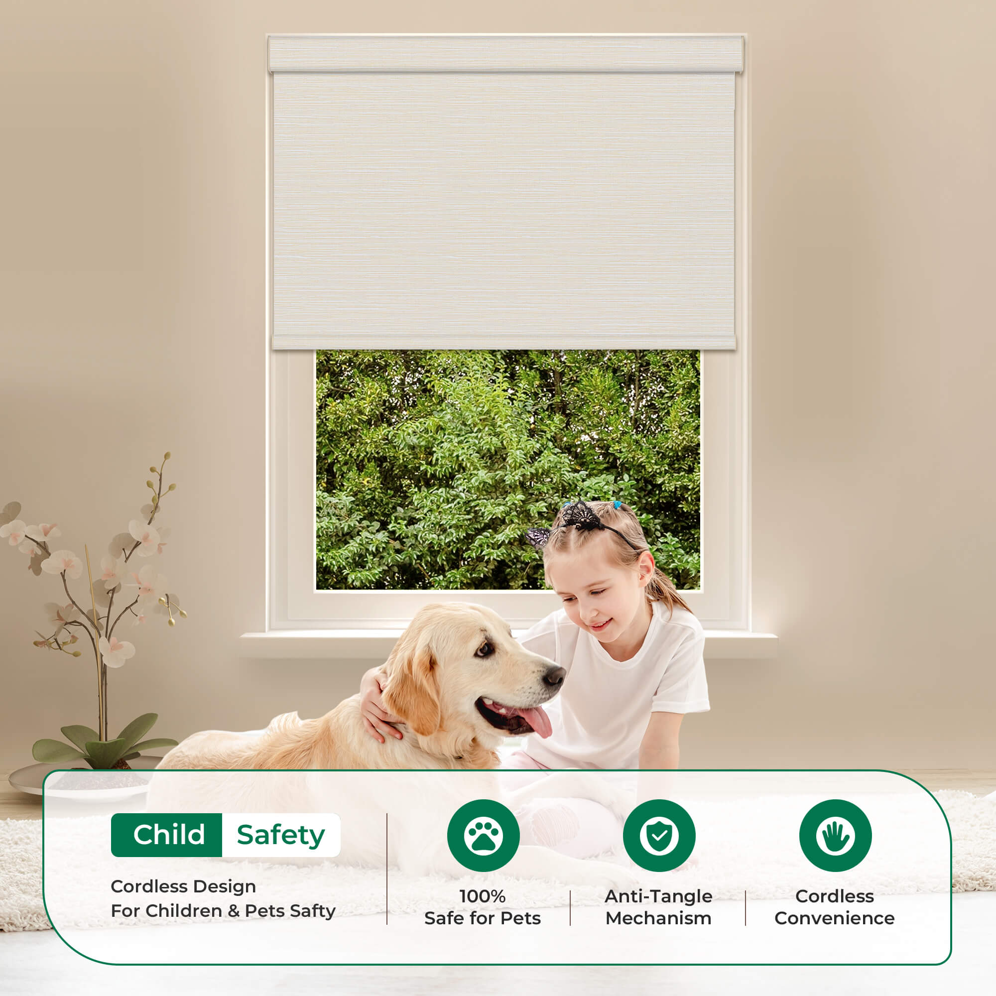 Allesin Dual-Control Blackout Roller Shades | Remote & Manual