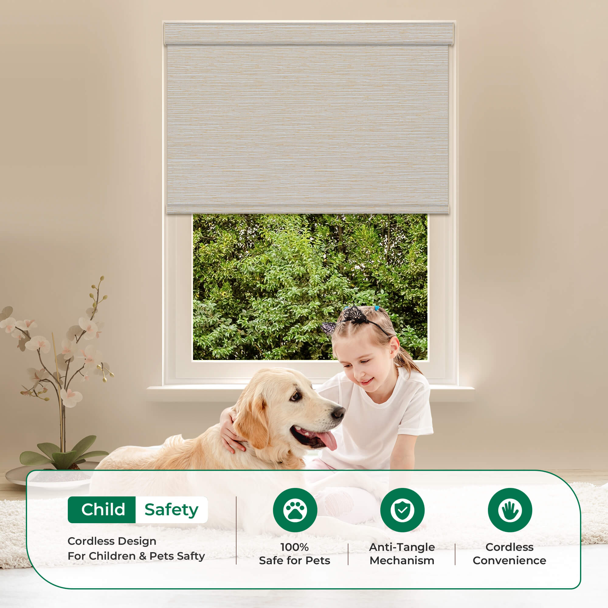 Allesin Dual-Control Blackout Roller Shades | Remote & Manual