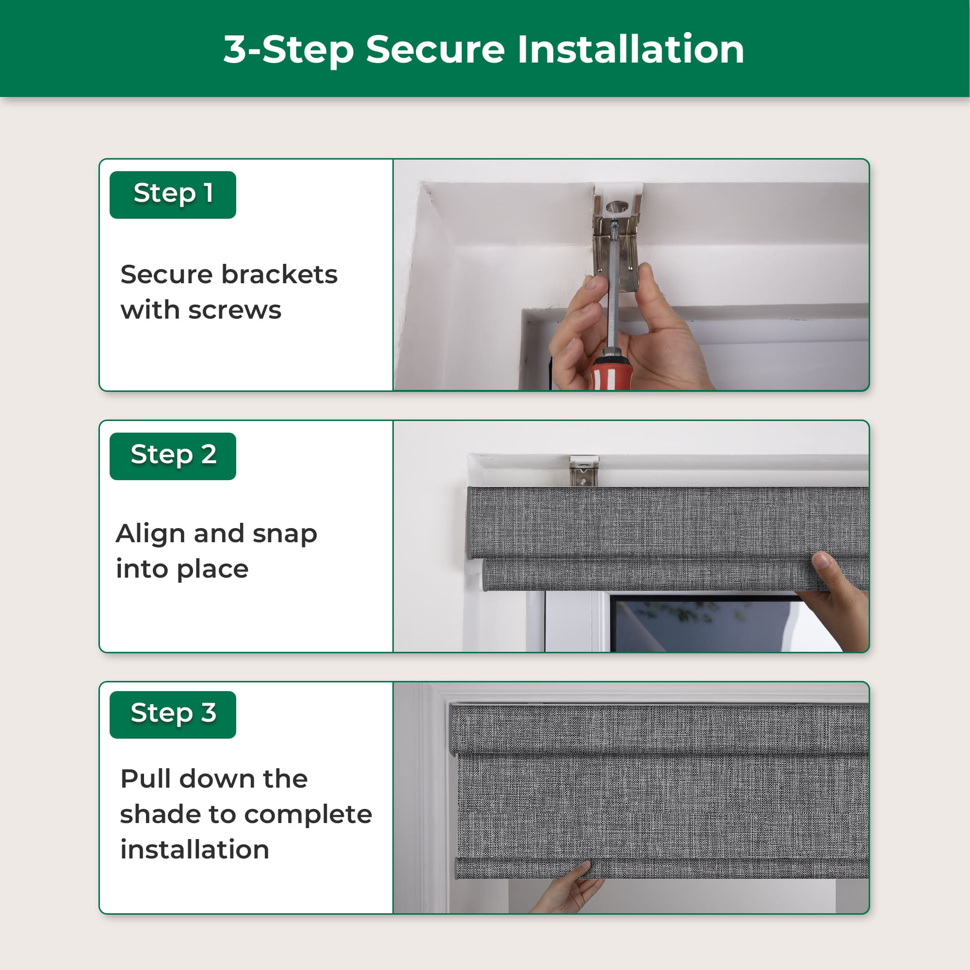 Allesin Dual-Control Blackout Roller Shades | Remote & Manual