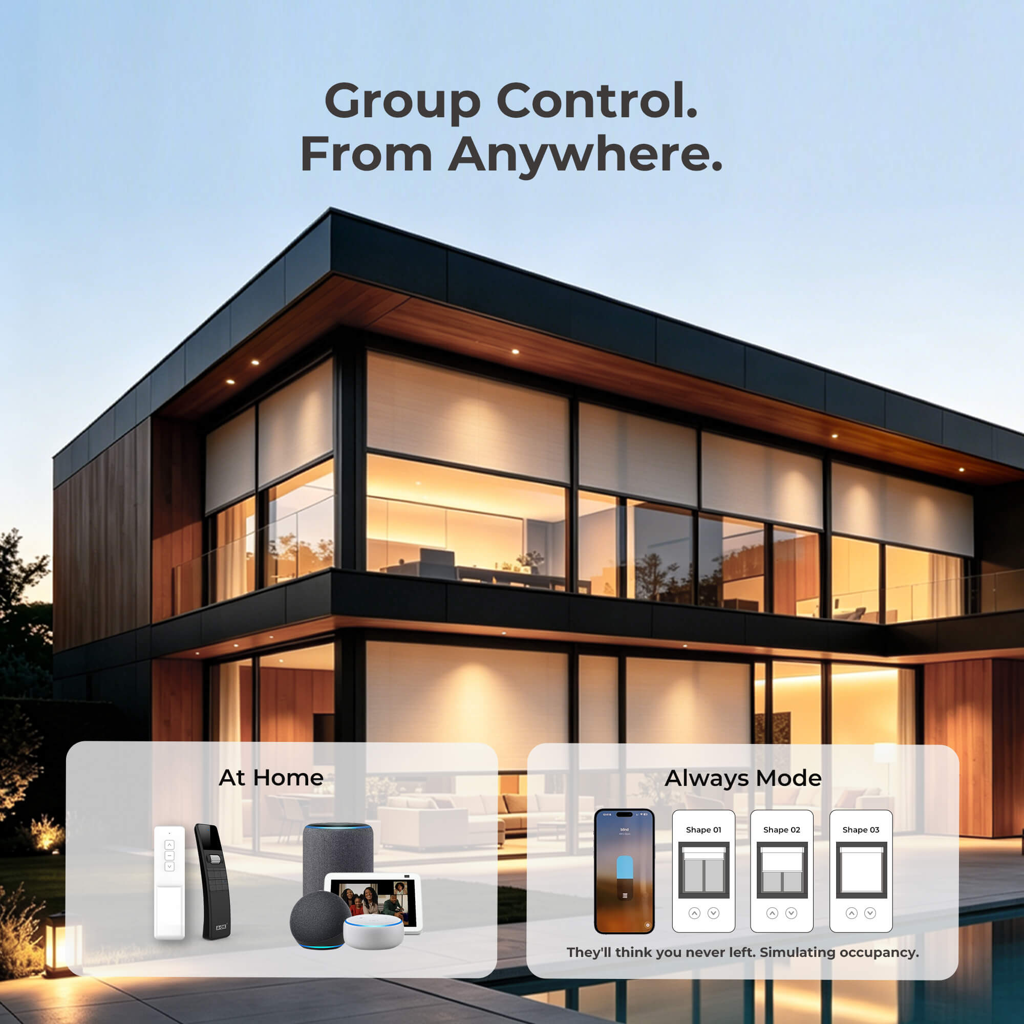 Allesin Motorized Blackout Roller Shades | Stylish Series