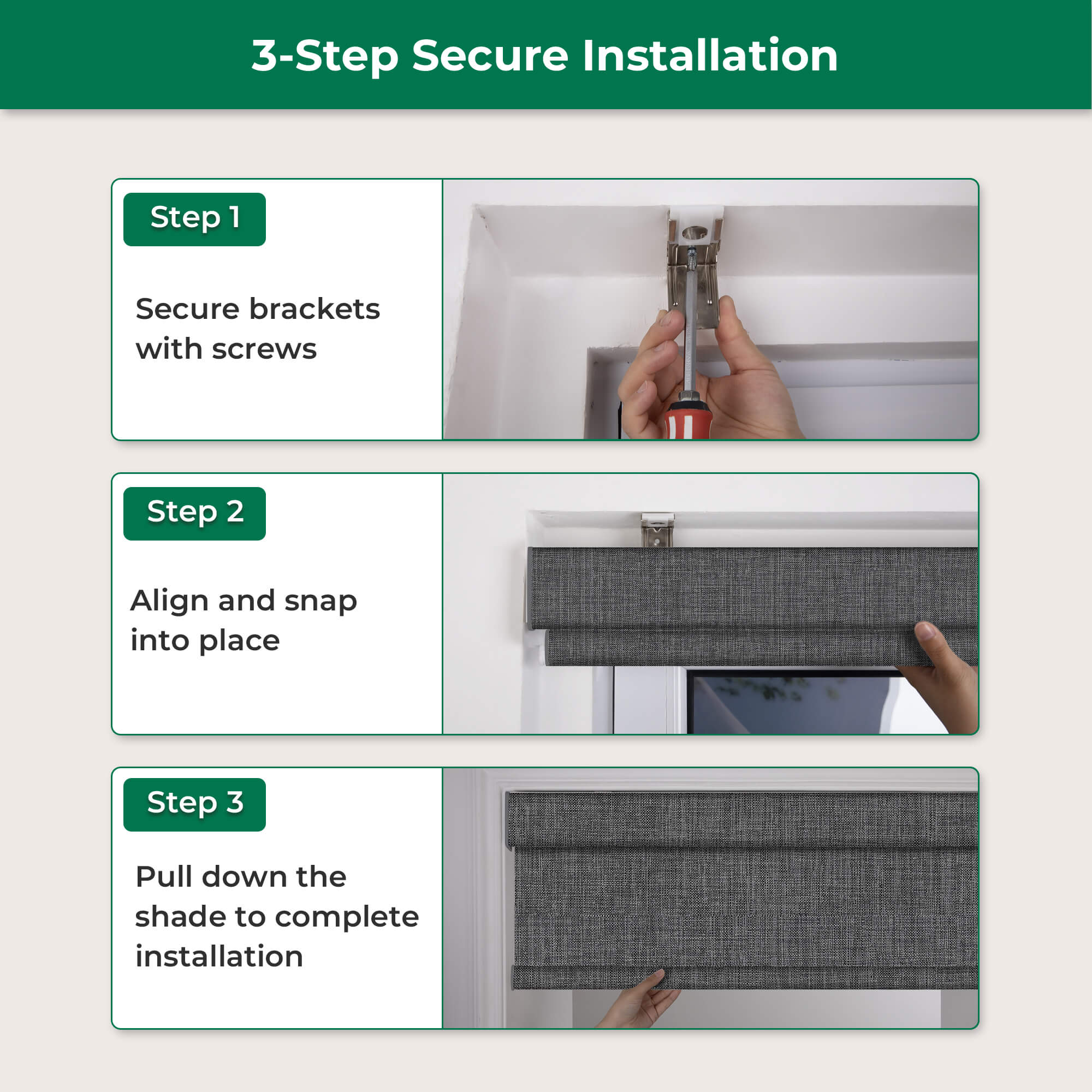 Allesin Dual-Control Blackout Roller Shades | Remote & Manual