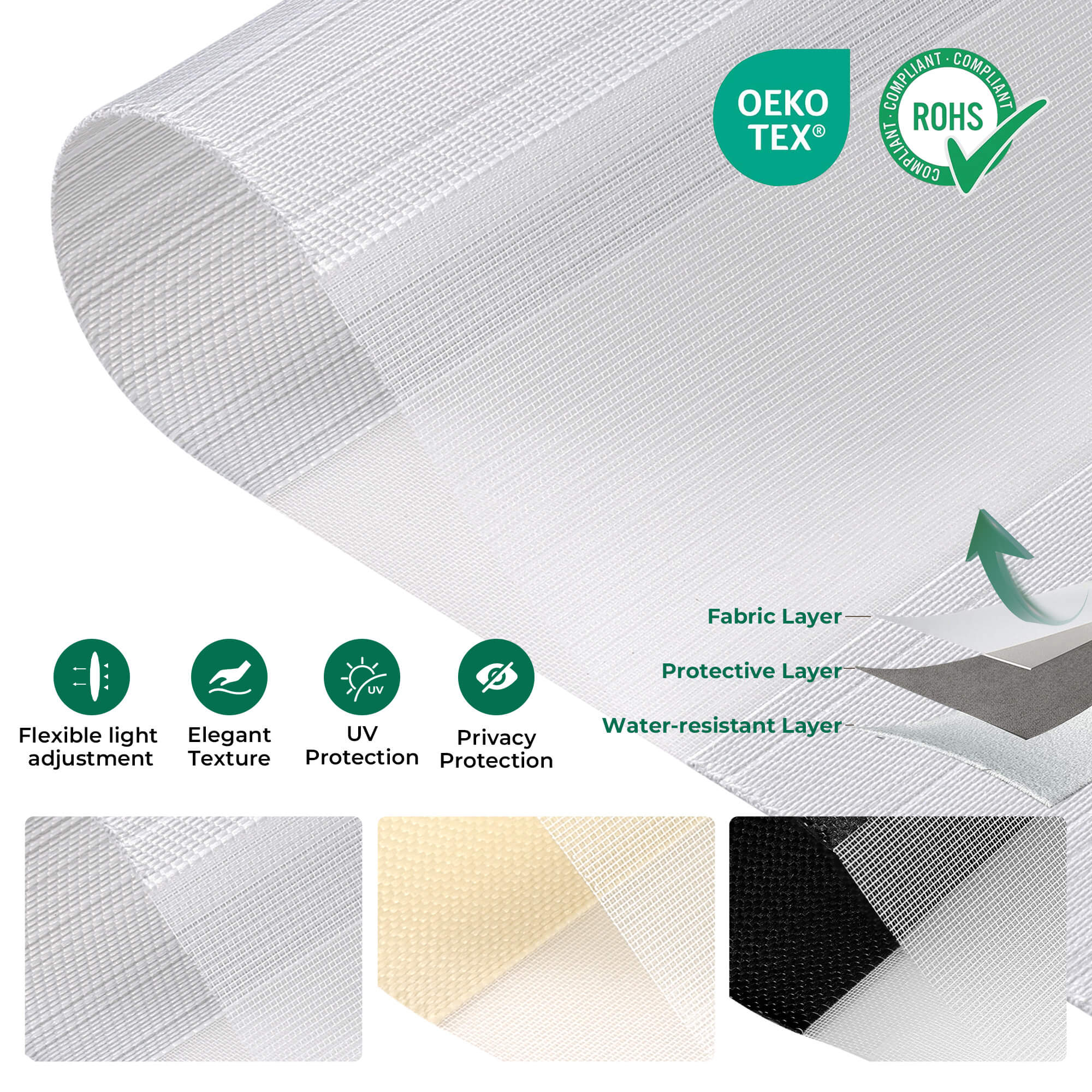 Allesin No-Drill Motorized Zebra Shades | Standard Sizes