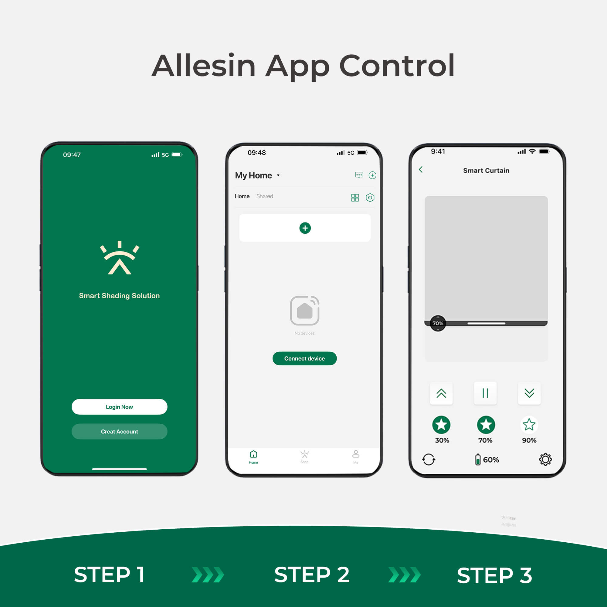 Allesin Outside Mount No-Drill Motorized Roller Shades (Pre-Order)