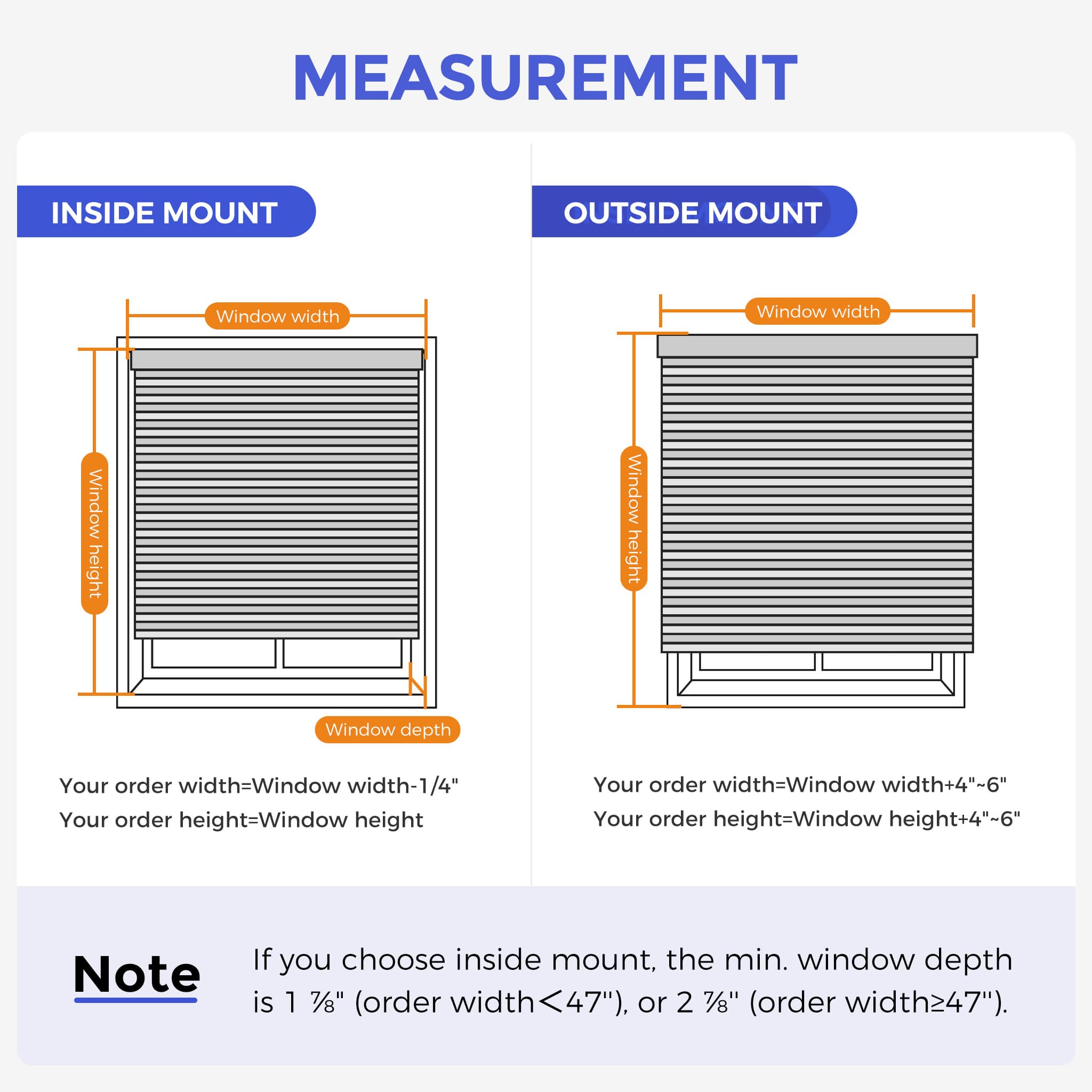 how to measure window for blinds