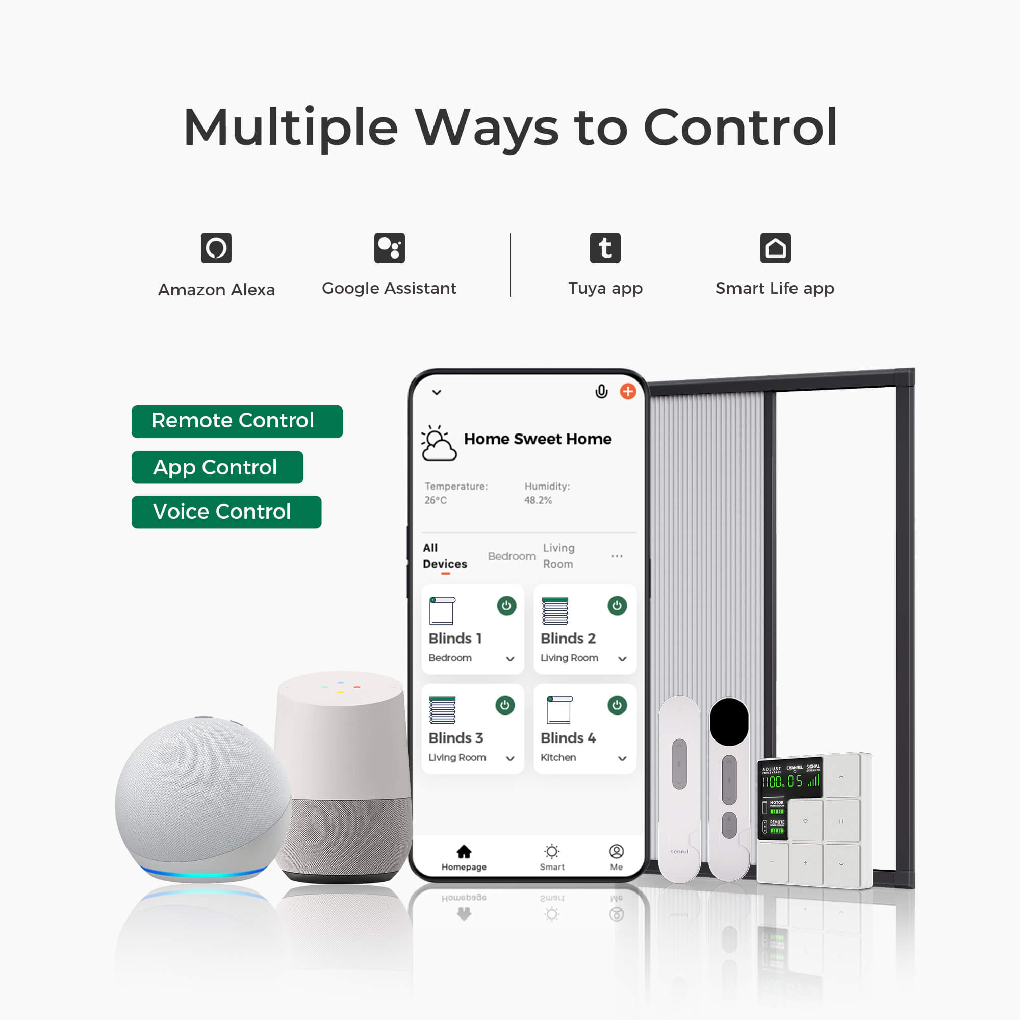 Allesin Motorized Side-Opening Blackout Honeycomb Shades | No-Drill Frame