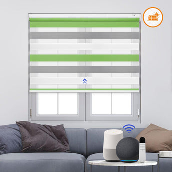 dual light-filtering modern motorized blinds with smart control