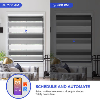 zebra blinds roller shades control with App schedule and automate