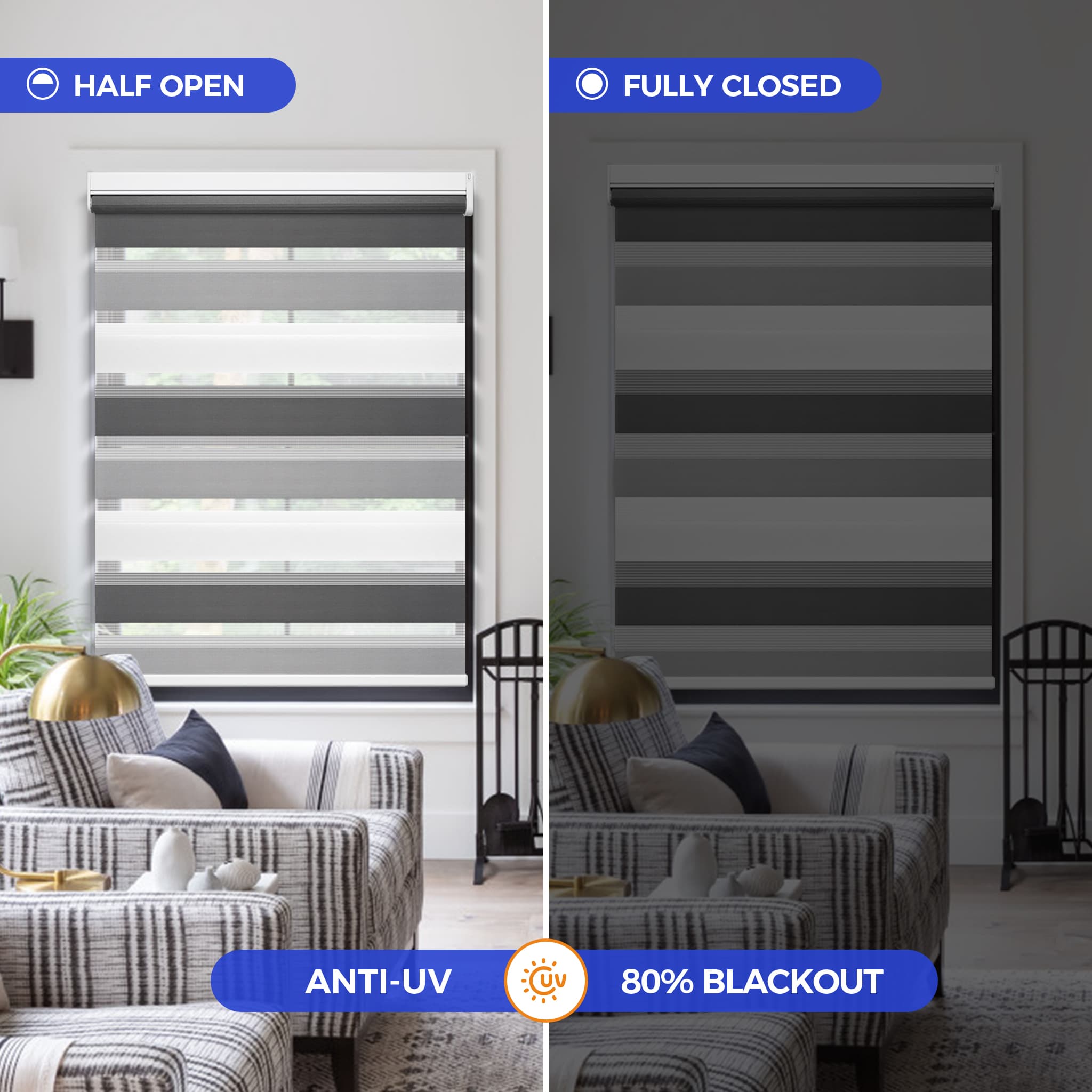 zebra window shades for privacy and light control