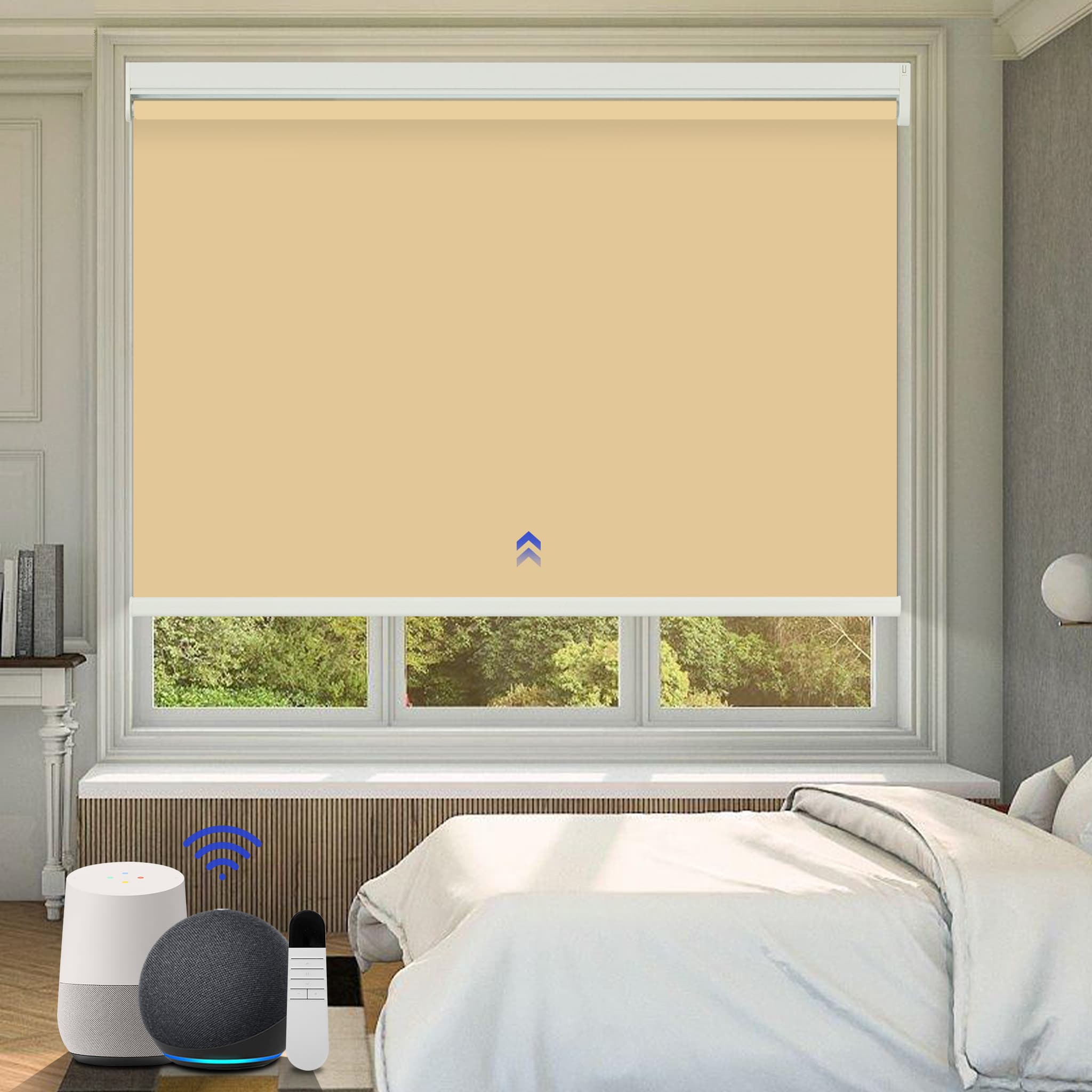 motorized blackout roller shades for windows