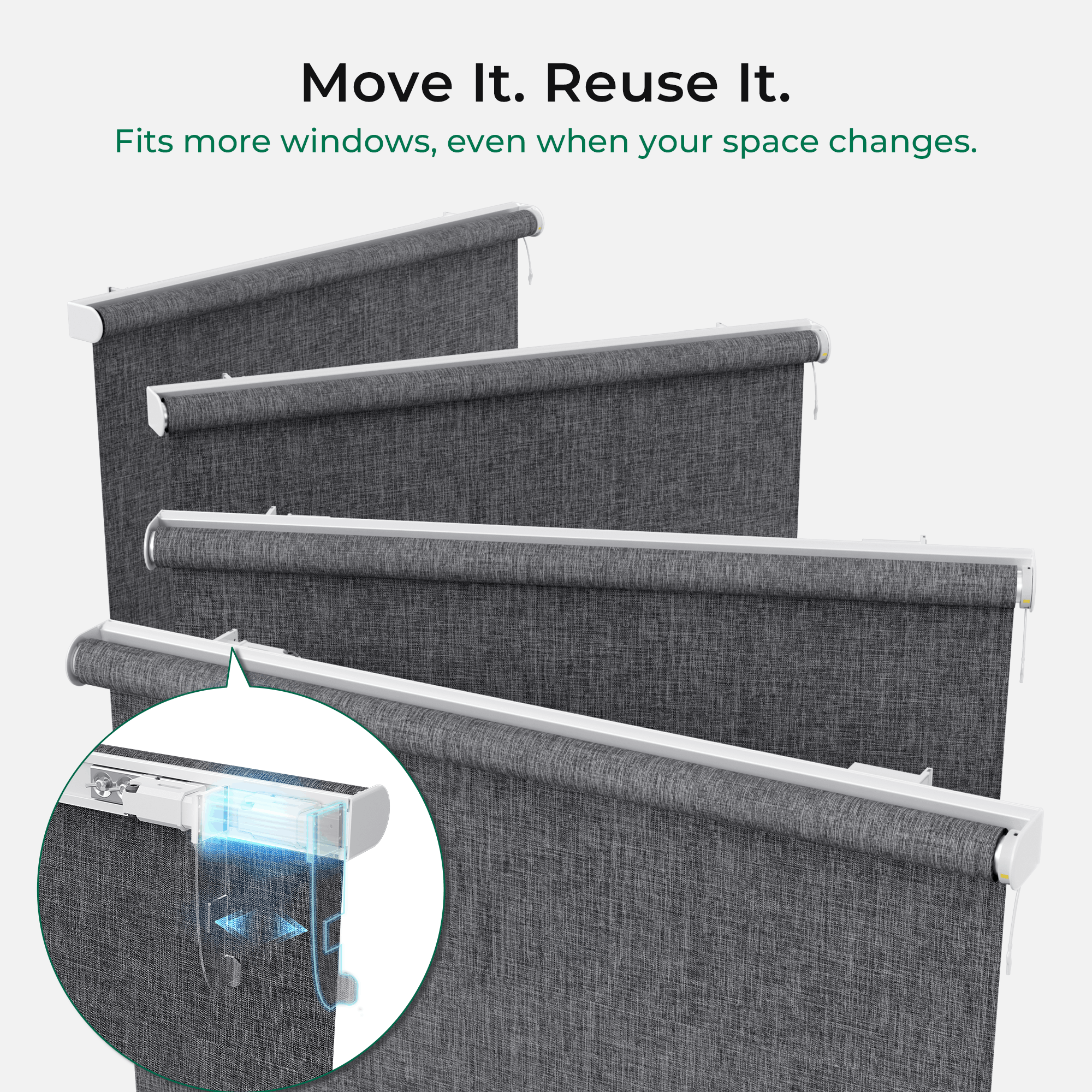 Allesin Outside Mount No-Drill Motorized Roller Shades (Pre-Order)