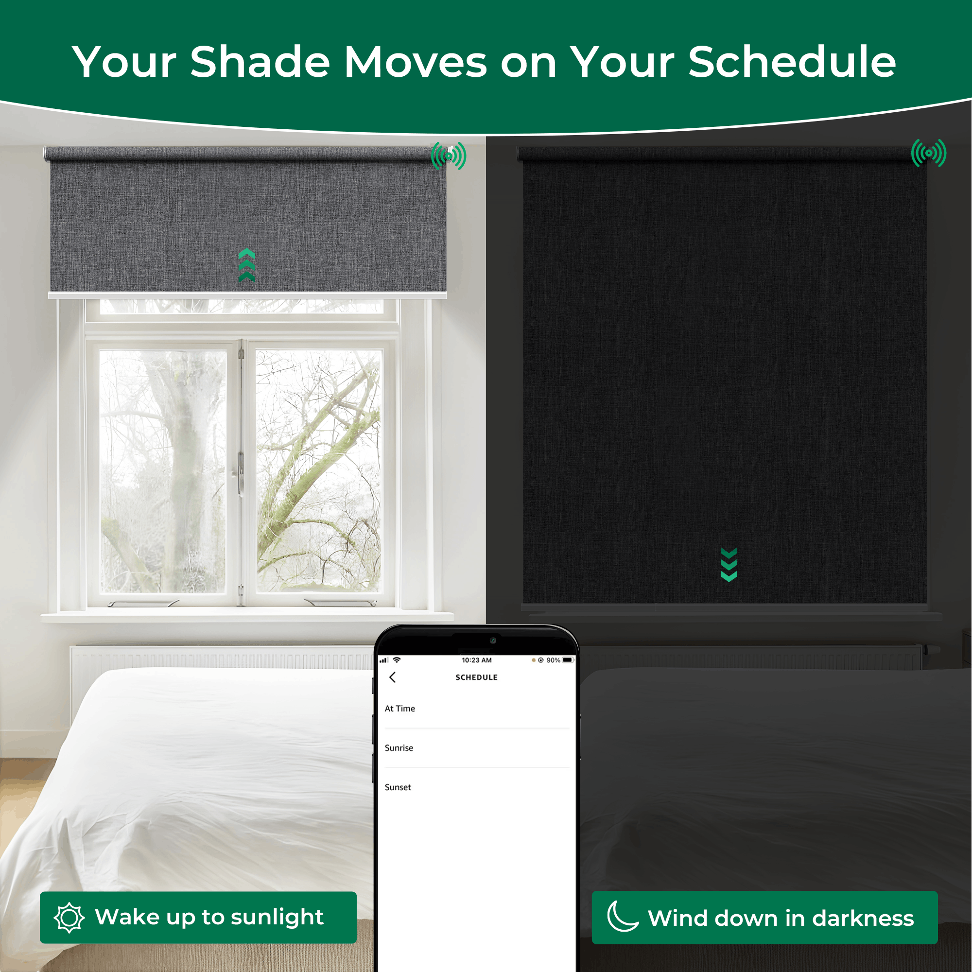 Allesin Outside Mount No-Drill Motorized Roller Shades (Pre-Order)