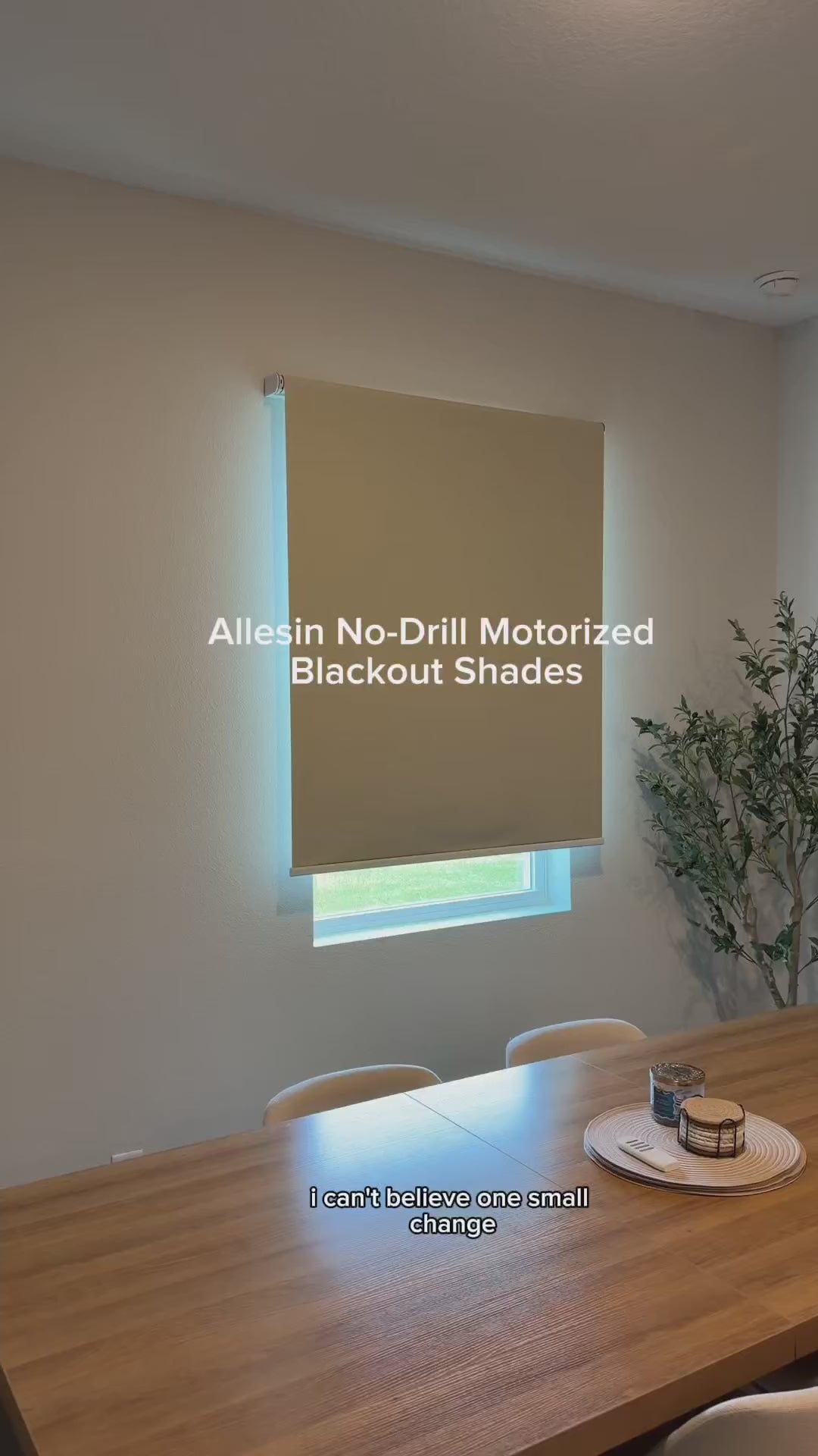 Load video: Allesin Outside Mount No-Drill Motorized Roller Shades